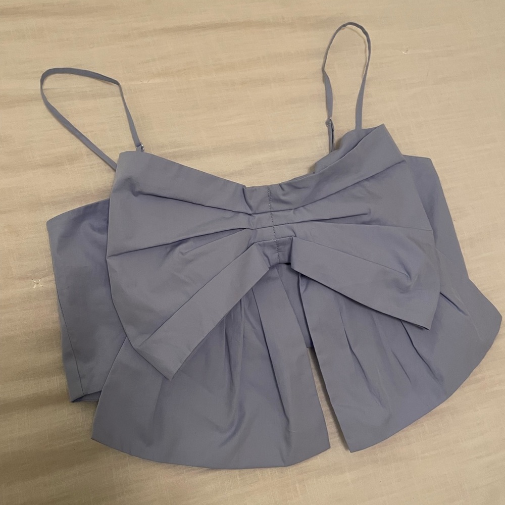Blue Bow Crop Top